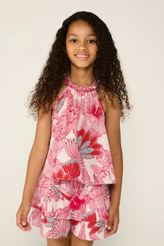 Top Cleo for girls - Pink Padang sold by Poupette St Barth
