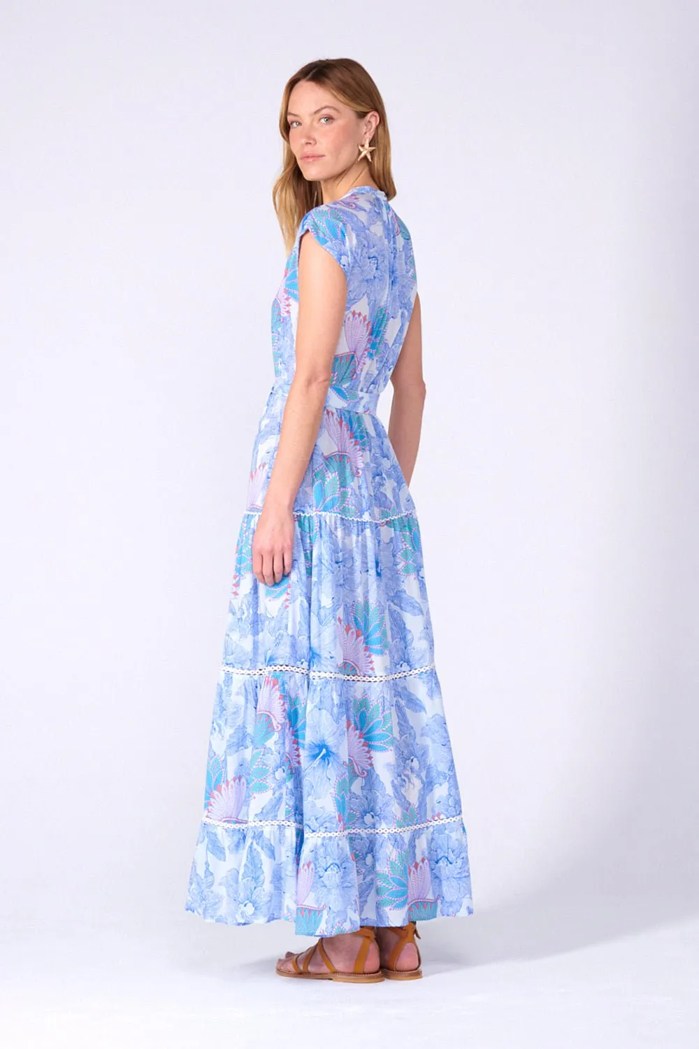 Long Dress Kora - Blue Padang sold by Poupette St Barth product image thumbnail 4