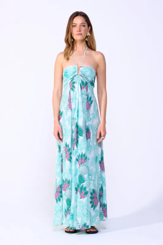 Long Dress Carla - Green Padang sold by Poupette St Barth