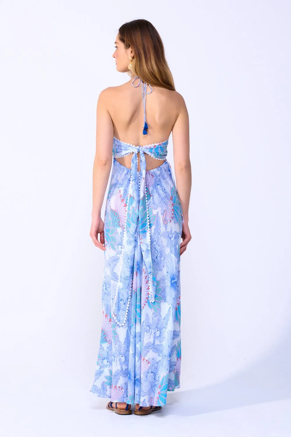 Long Dress Carla - Blue Padang sold by Poupette St Barth product image thumbnail 5