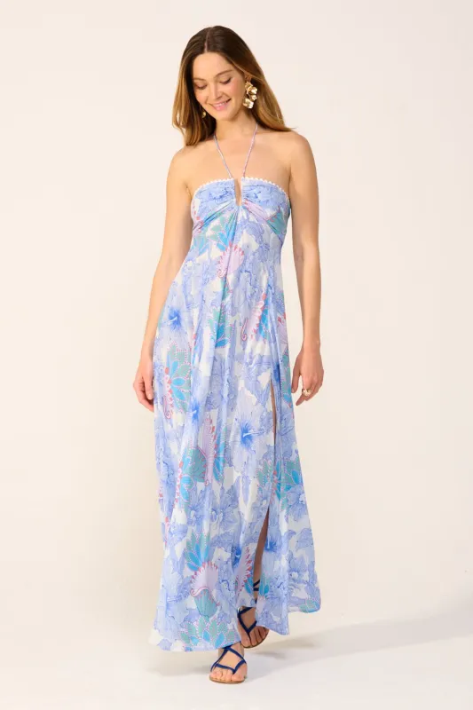 Long Dress Carla - Blue Padang sold by Poupette St Barth