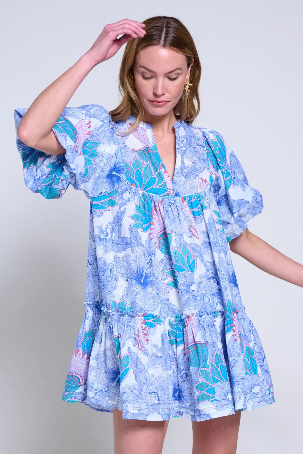 Mini Dress Cruz - Blue Padang sold by Poupette St Barth product image thumbnail 4