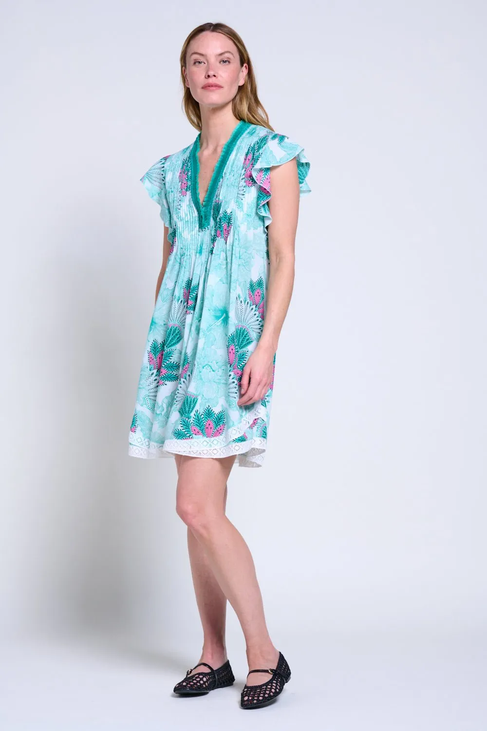Mini Dress Sasha - Green Padang sold by Poupette St Barth product image thumbnail 3