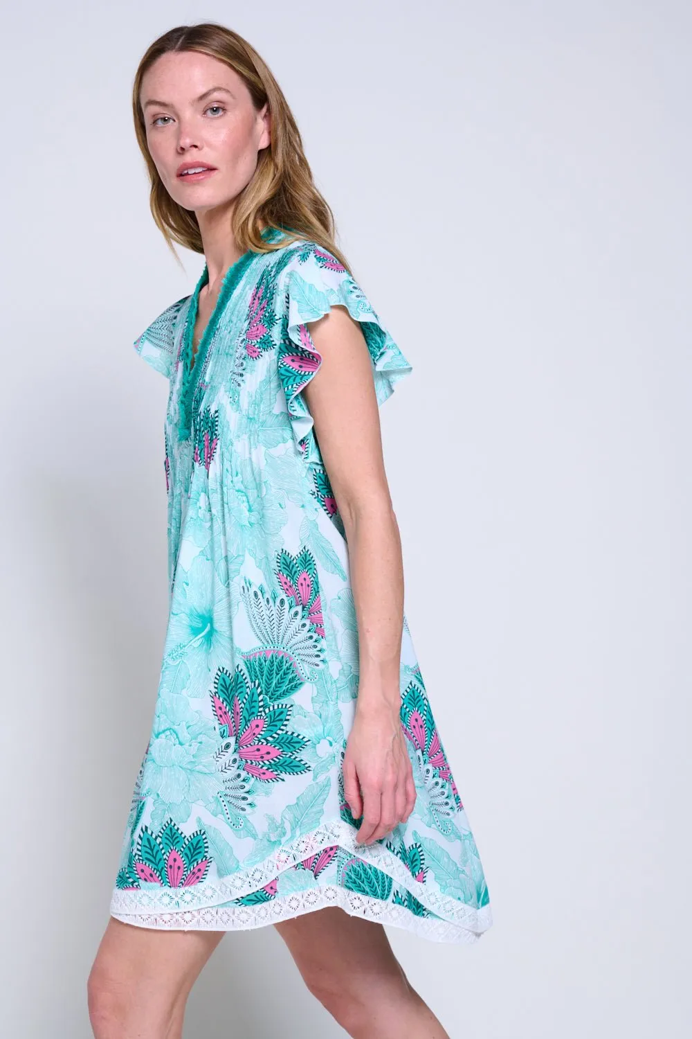 Mini Dress Sasha - Green Padang sold by Poupette St Barth product image thumbnail 4