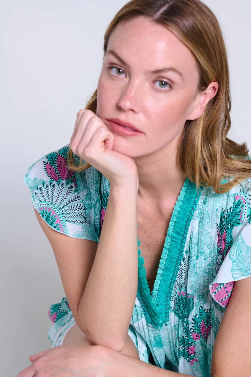 Mini Dress Sasha - Green Padang sold by Poupette St Barth product image thumbnail 2