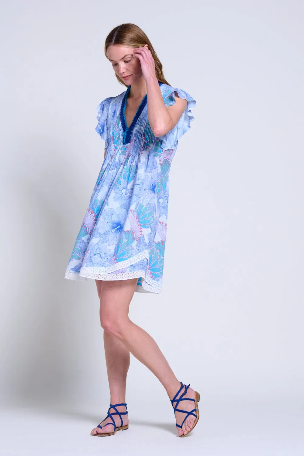 Mini Dress Sasha - Blue Padang sold by Poupette St Barth product image thumbnail 4