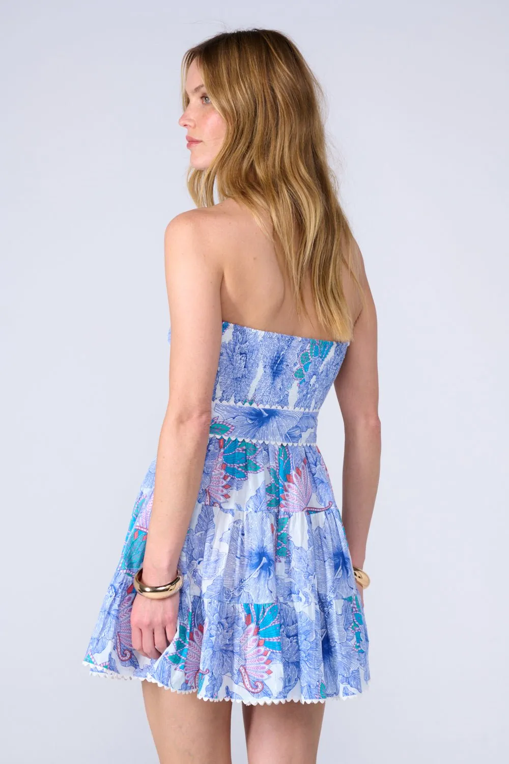 Bandeau Dress Christine - Blue Padang sold by Poupette St Barth product image thumbnail 3