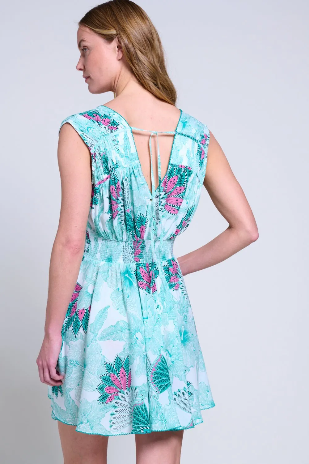 Mini Dress Ciao - Green Padang sold by Poupette St Barth product image thumbnail 5