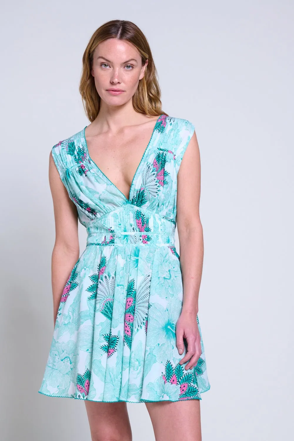 Mini Dress Ciao - Green Padang sold by Poupette St Barth product image thumbnail 3