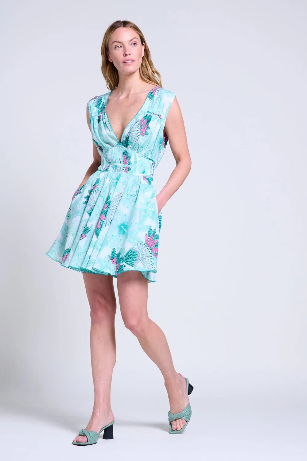 Mini Dress Ciao - Green Padang sold by Poupette St Barth