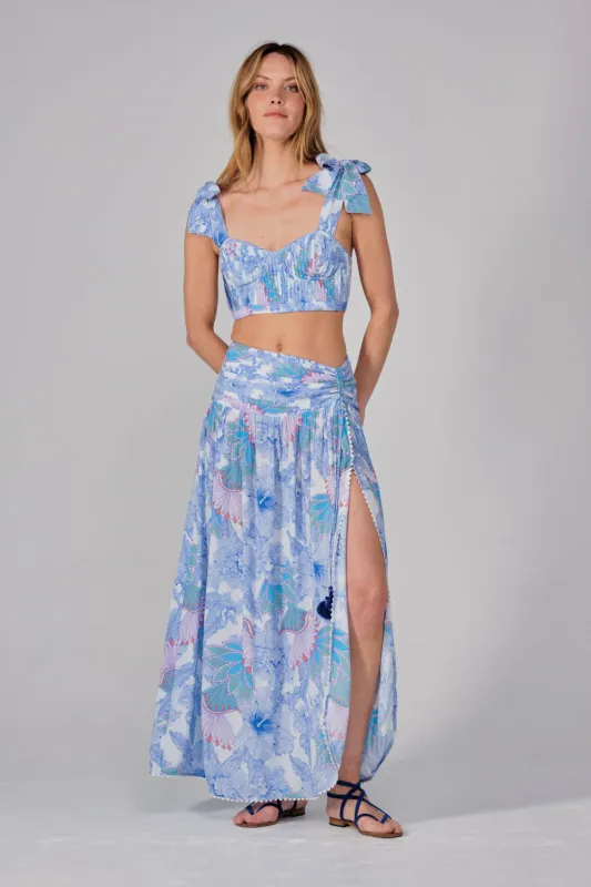 Long Skirt Carla - Blue Padang sold by Poupette St Barth
