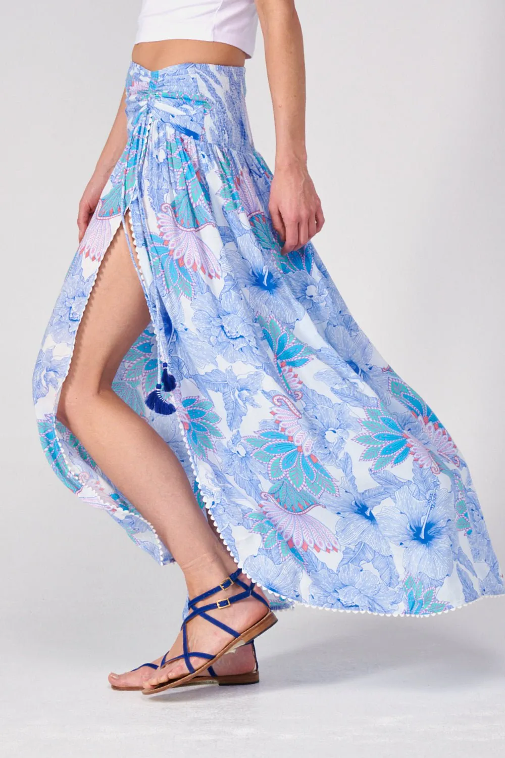 Long Skirt Carla - Blue Padang sold by Poupette St Barth product image thumbnail 2