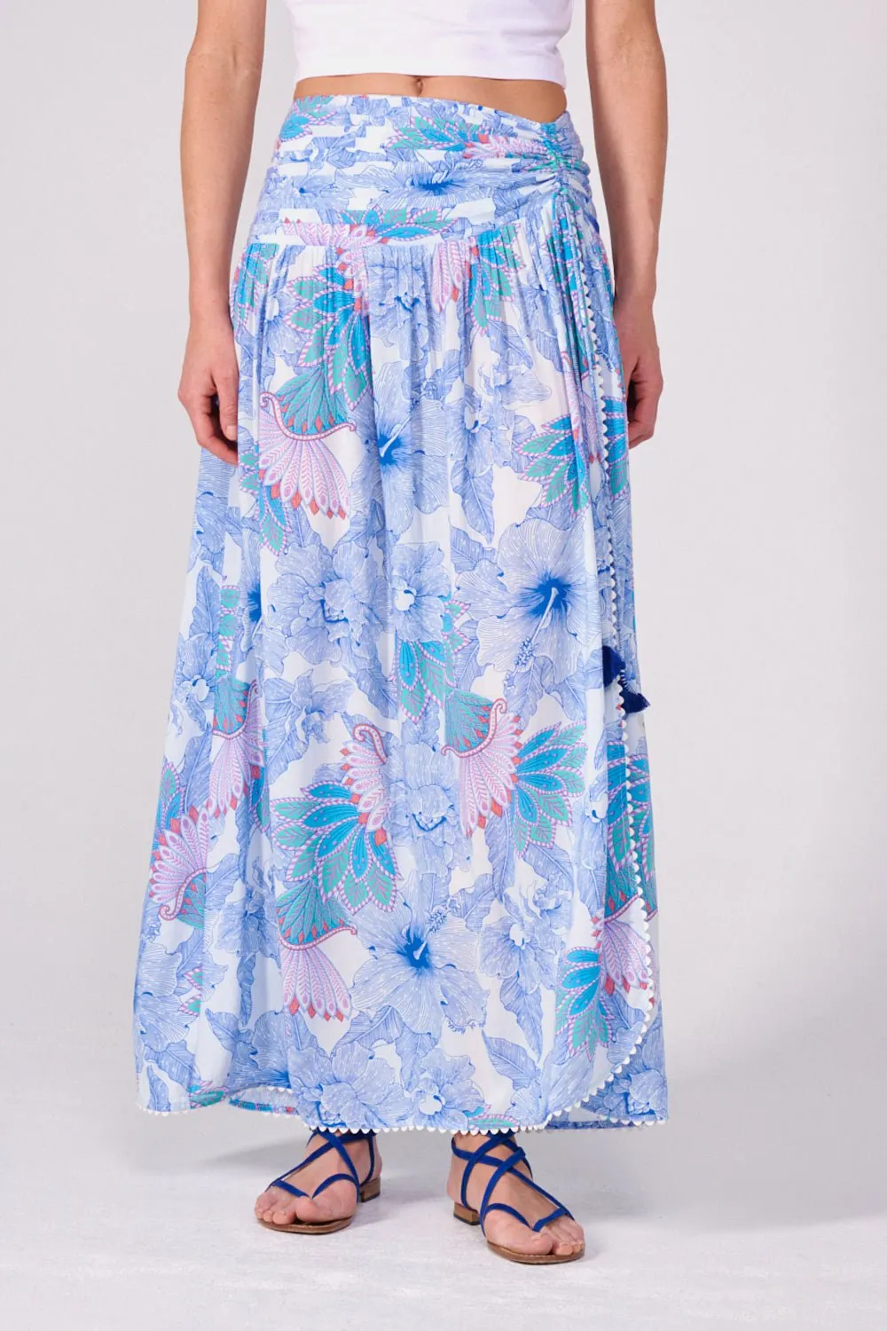 Long Skirt Carla - Blue Padang sold by Poupette St Barth product image thumbnail 4