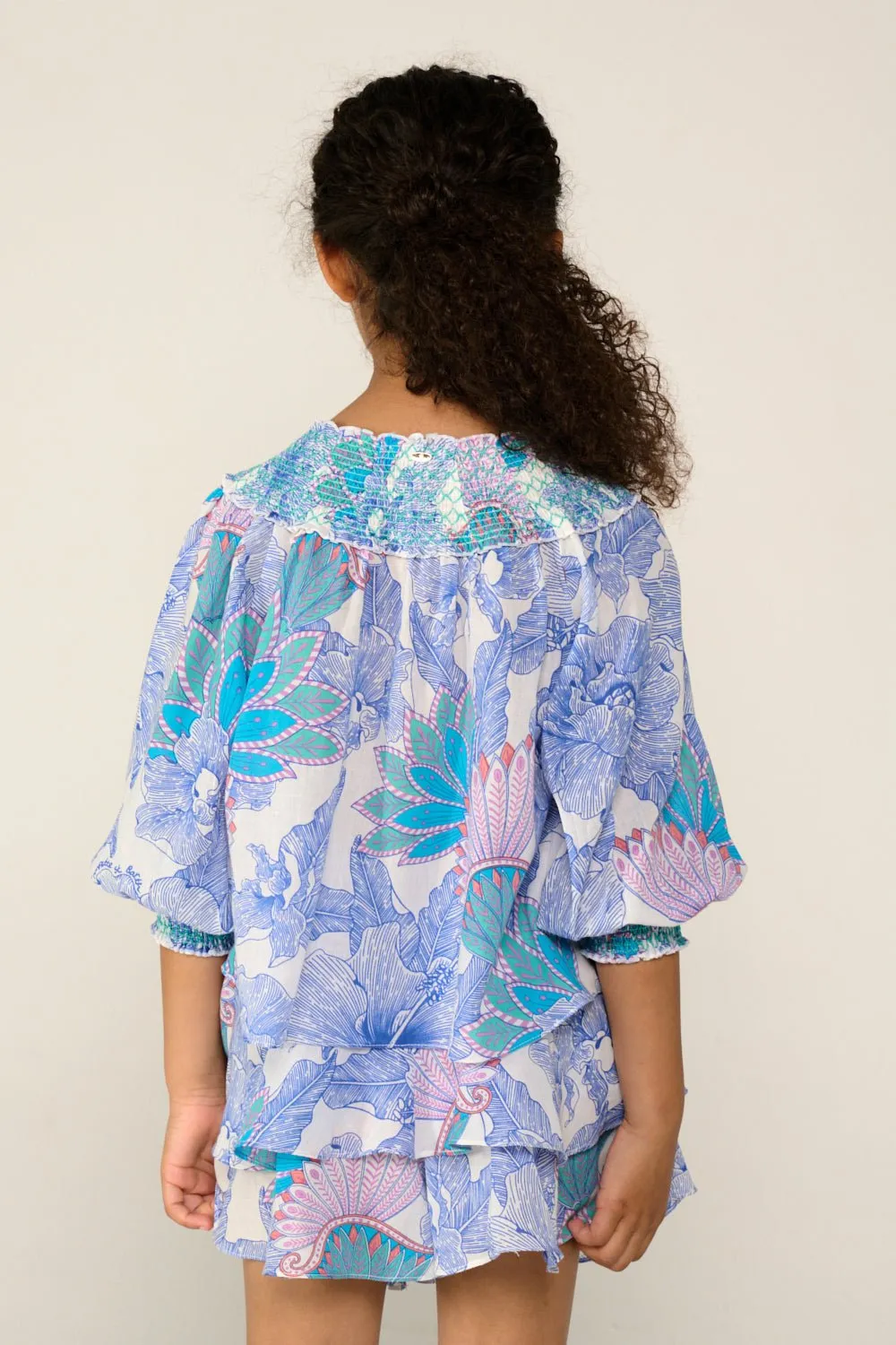 Blouse Ysee for girls - Blue Padang sold by Poupette St Barth product image thumbnail 3