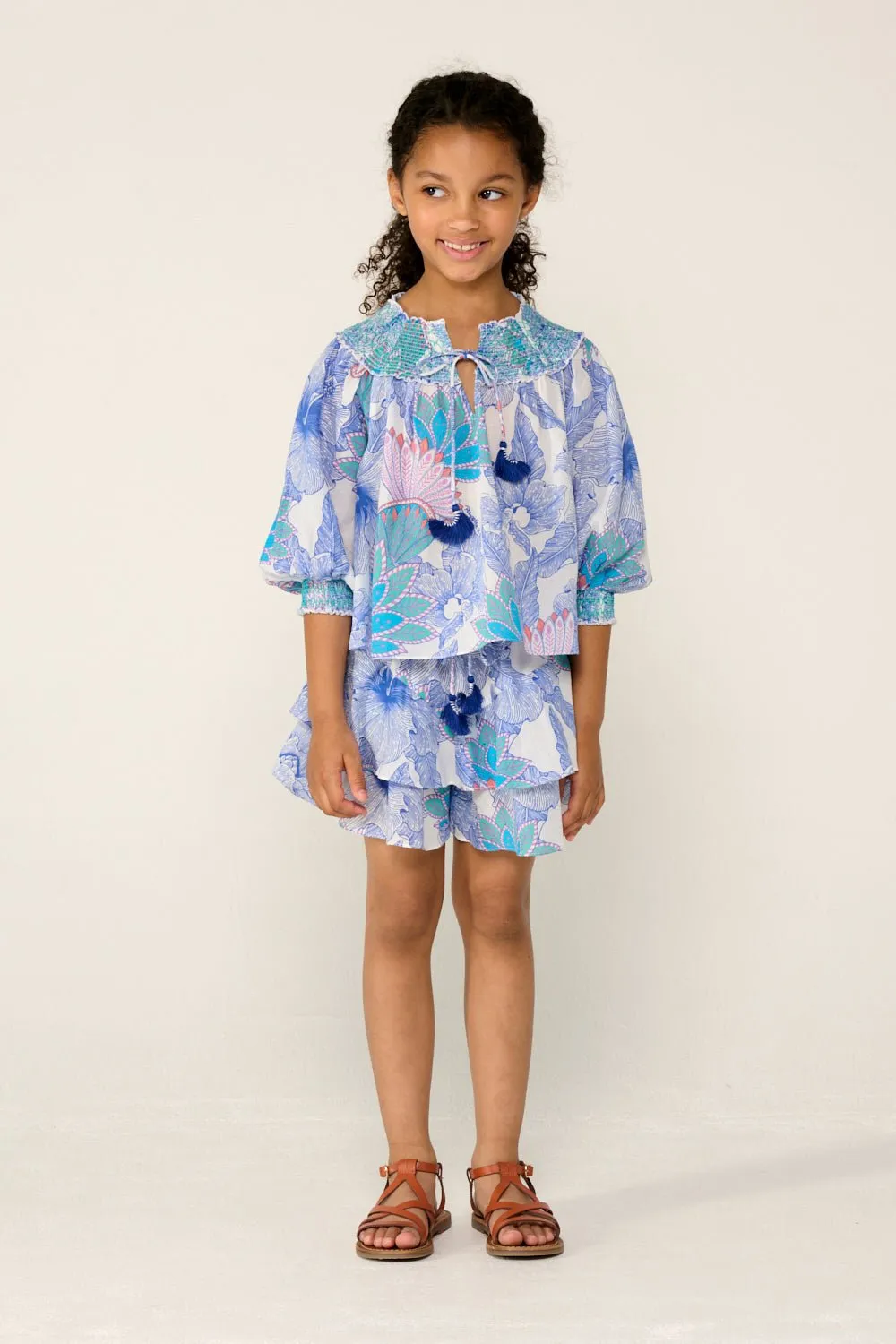 Blouse Ysee for girls - Blue Padang sold by Poupette St Barth product image thumbnail 2