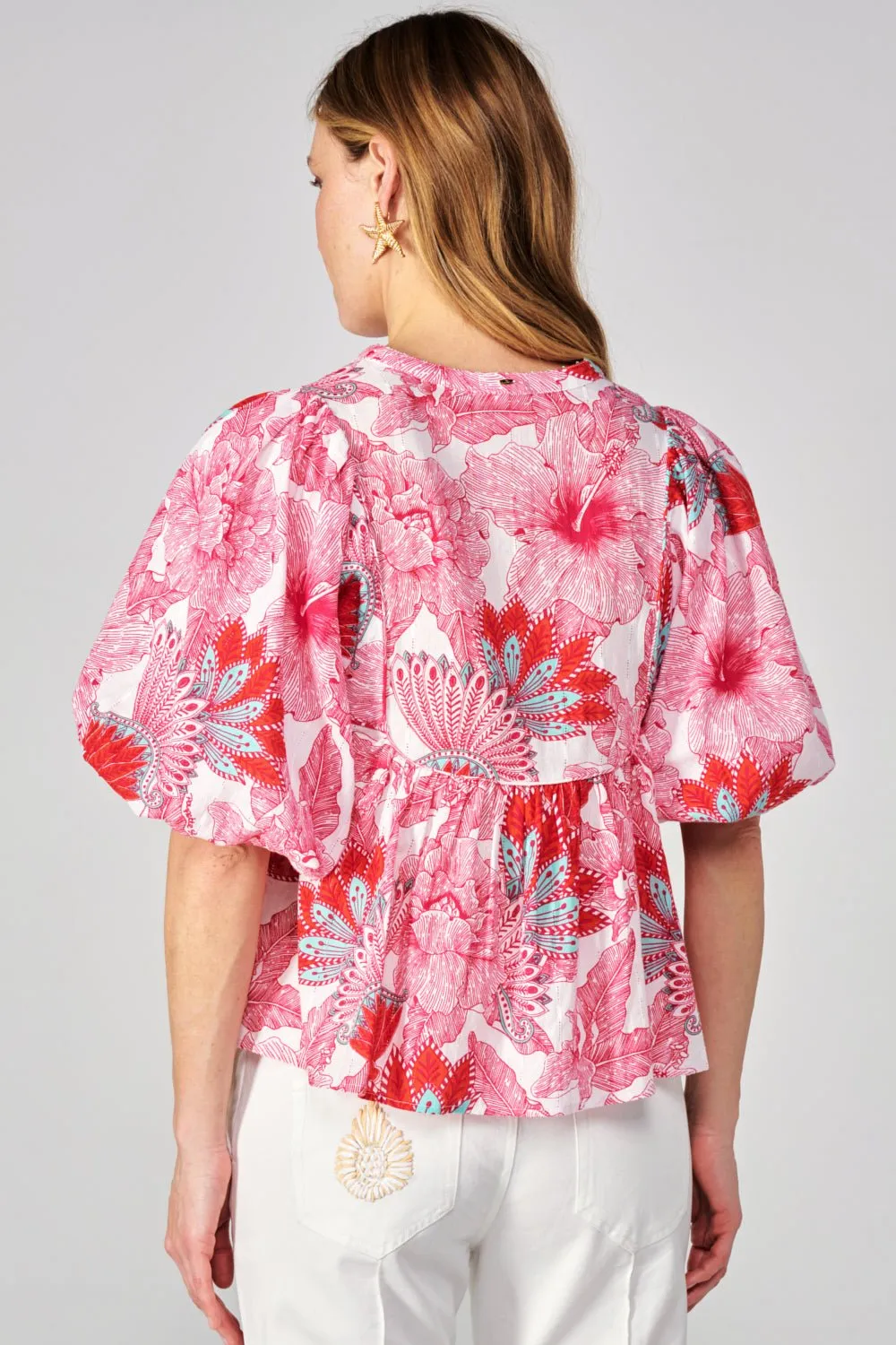 Blouse Flores - Pink Padang sold by Poupette St Barth product image thumbnail 3