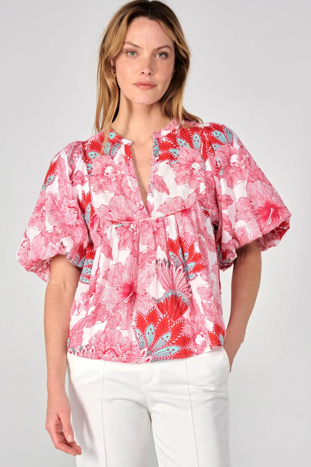Blouse Flores - Pink Padang sold by Poupette St Barth