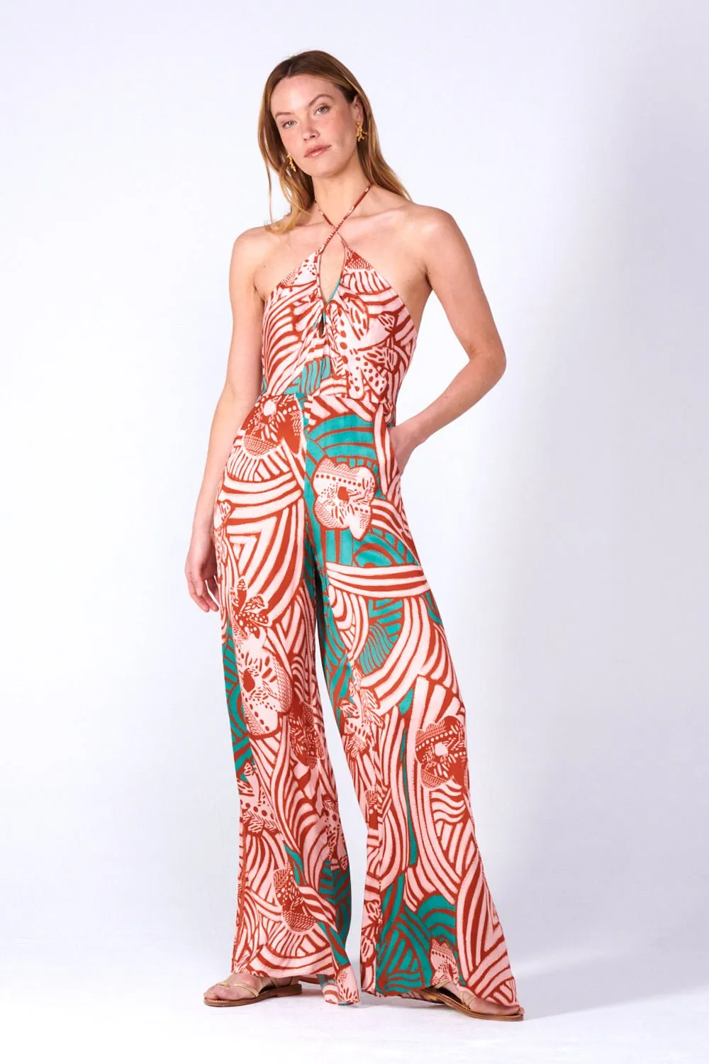 Long Jumpsuit Cilia - Brick Japonism sold by Poupette St Barth