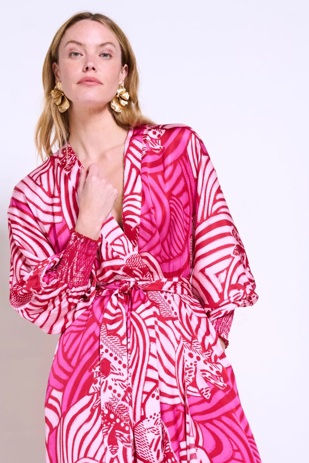 Long Dress Kristen - Pink Japonism sold by Poupette St Barth product image thumbnail 2