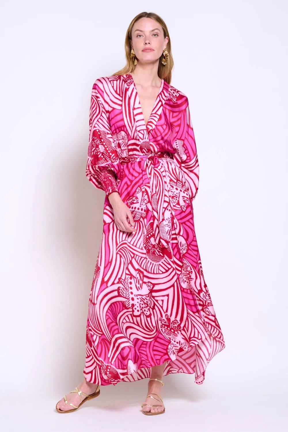 Long Dress Kristen - Pink Japonism sold by Poupette St Barth