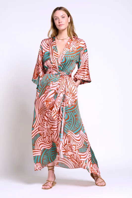 Long Dress Kristen - Brick Japonism sold by Poupette St Barth