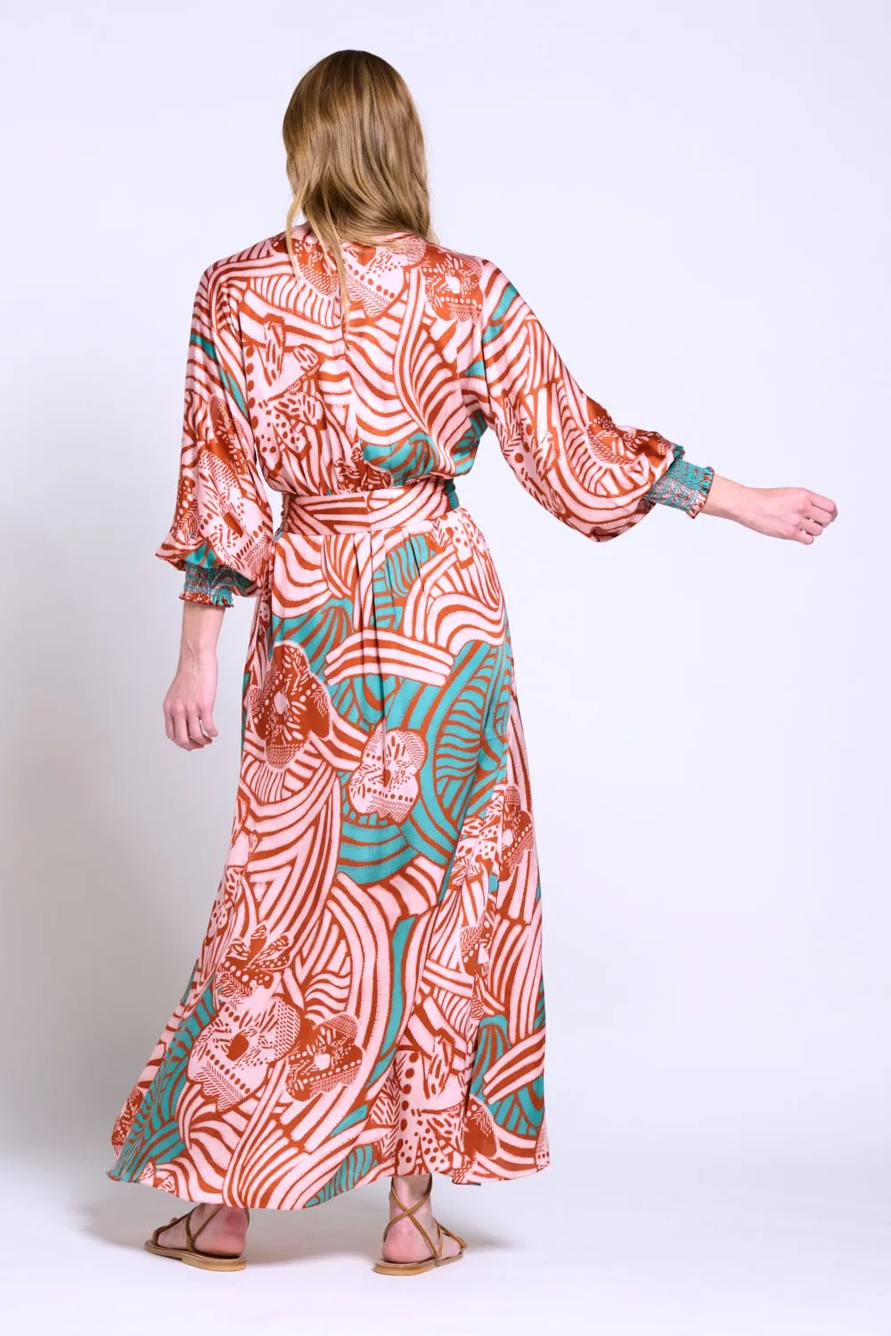 Long Dress Kristen - Brick Japonism sold by Poupette St Barth product image thumbnail 4