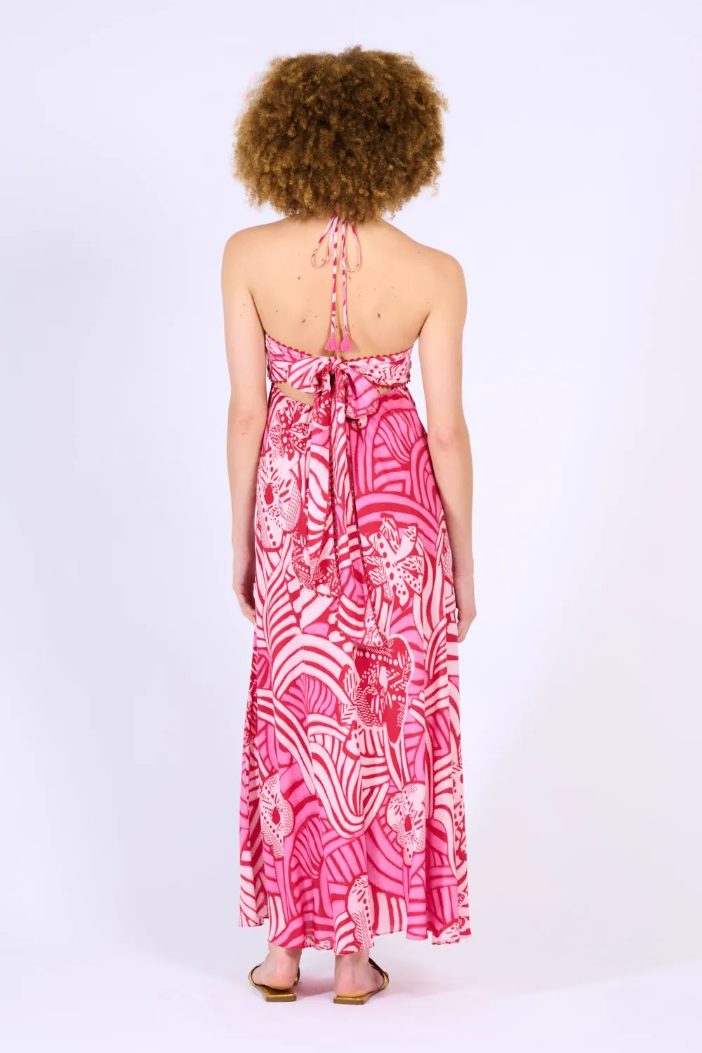 Long Dress Carla - Pink Japonism sold by Poupette St Barth product image thumbnail 5