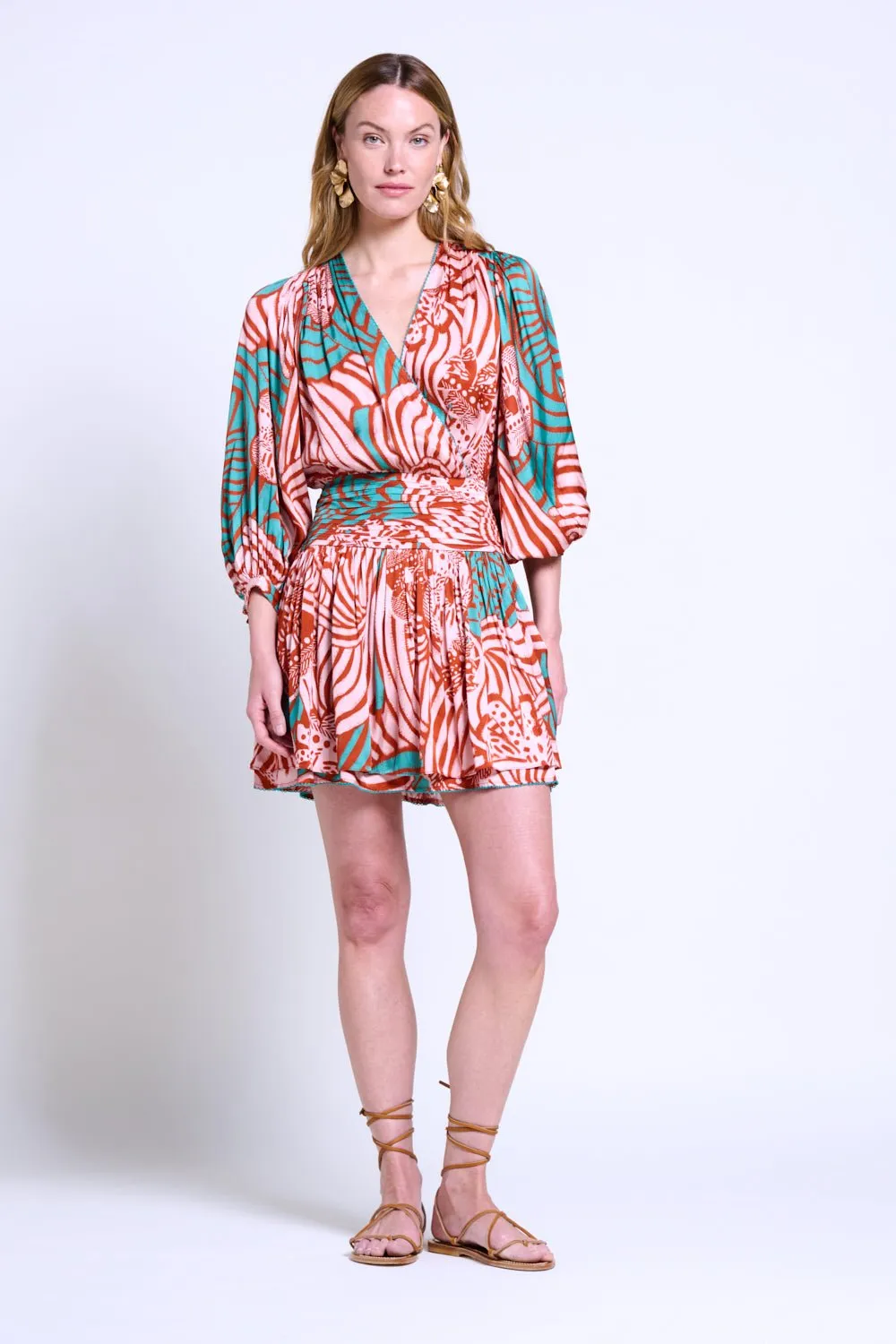 Mini Dress Colleen - Brick Japonism sold by Poupette St Barth product image thumbnail 3