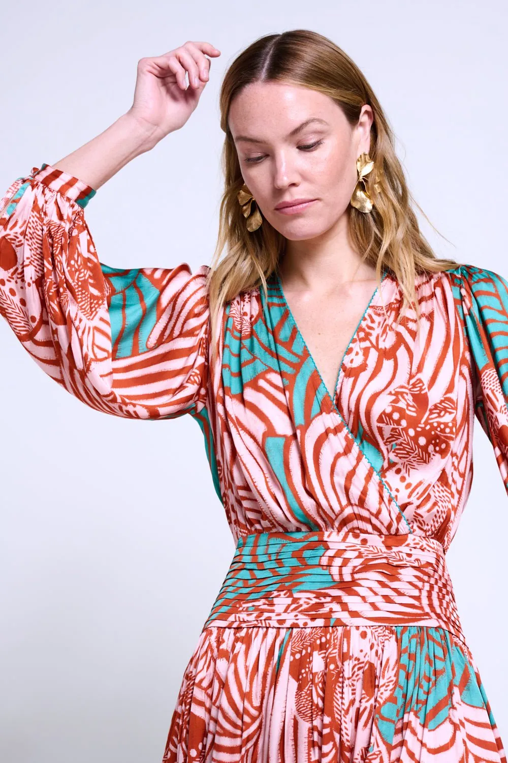 Mini Dress Colleen - Brick Japonism sold by Poupette St Barth product image thumbnail 2