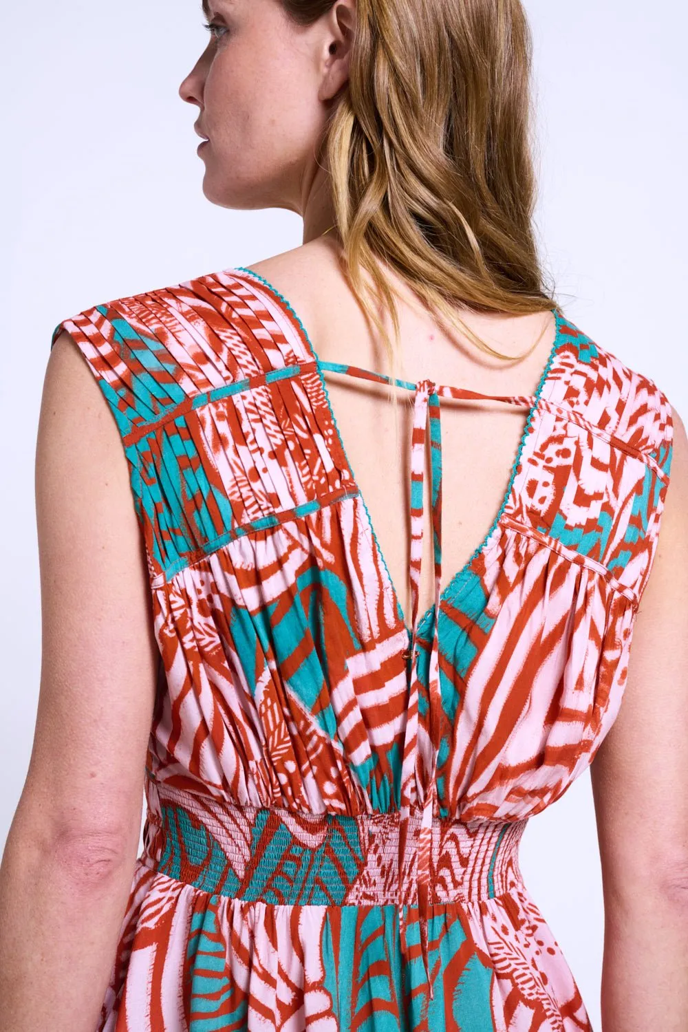 Mini Dress Ciao - Brick Japonism sold by Poupette St Barth product image thumbnail 5