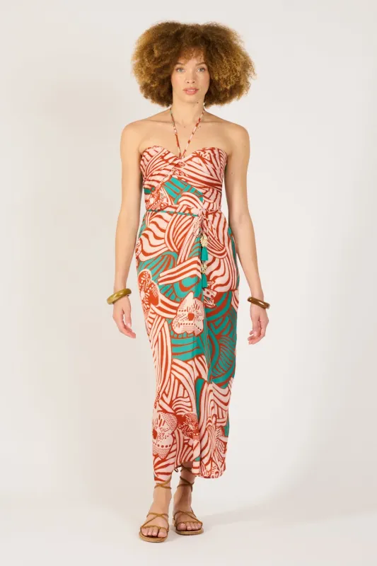 Long Dress Collina - Brick Japonism sold by Poupette St Barth