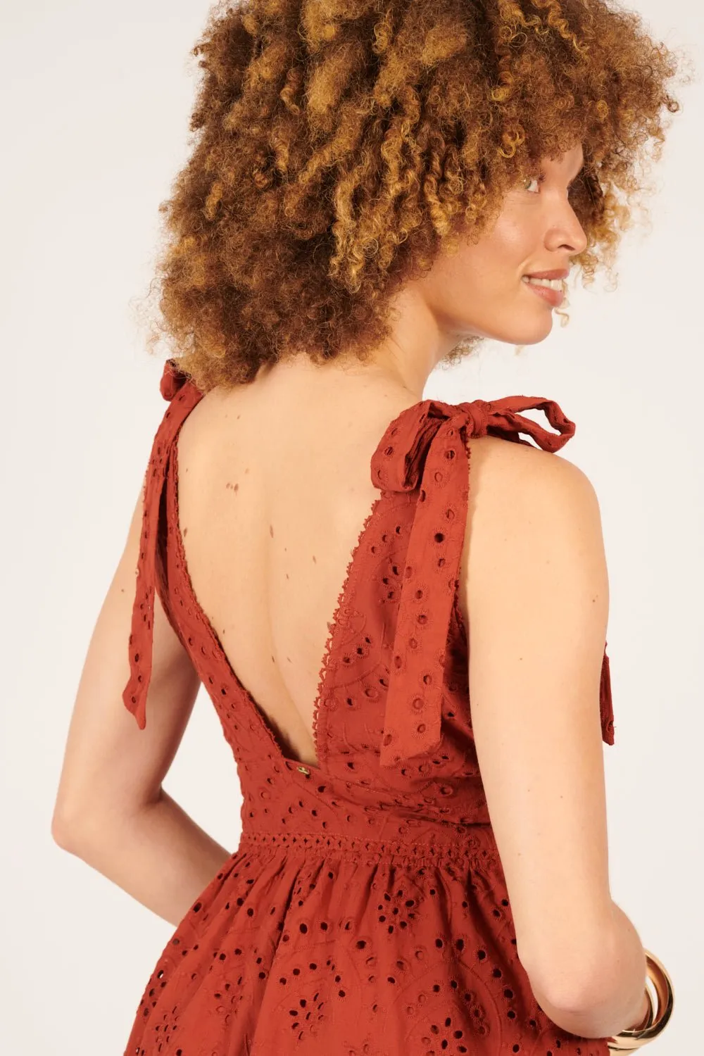 Mini Dress Cara - Paprika sold by Poupette St Barth product image thumbnail 4