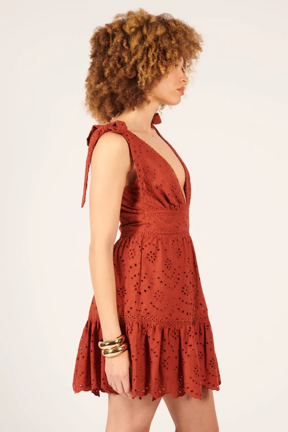 Mini Dress Cara - Paprika sold by Poupette St Barth product image thumbnail 5