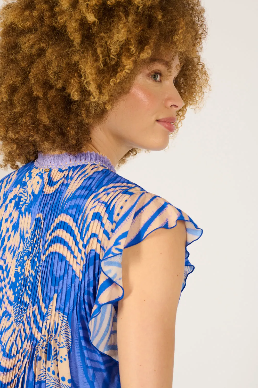 Mini Dress Sasha - Blue Japonism sold by Poupette St Barth product image thumbnail 4