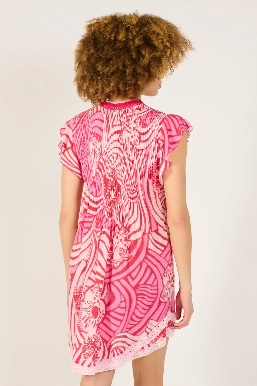 Mini Dress Sasha - Pink Japonism sold by Poupette St Barth product image thumbnail 4