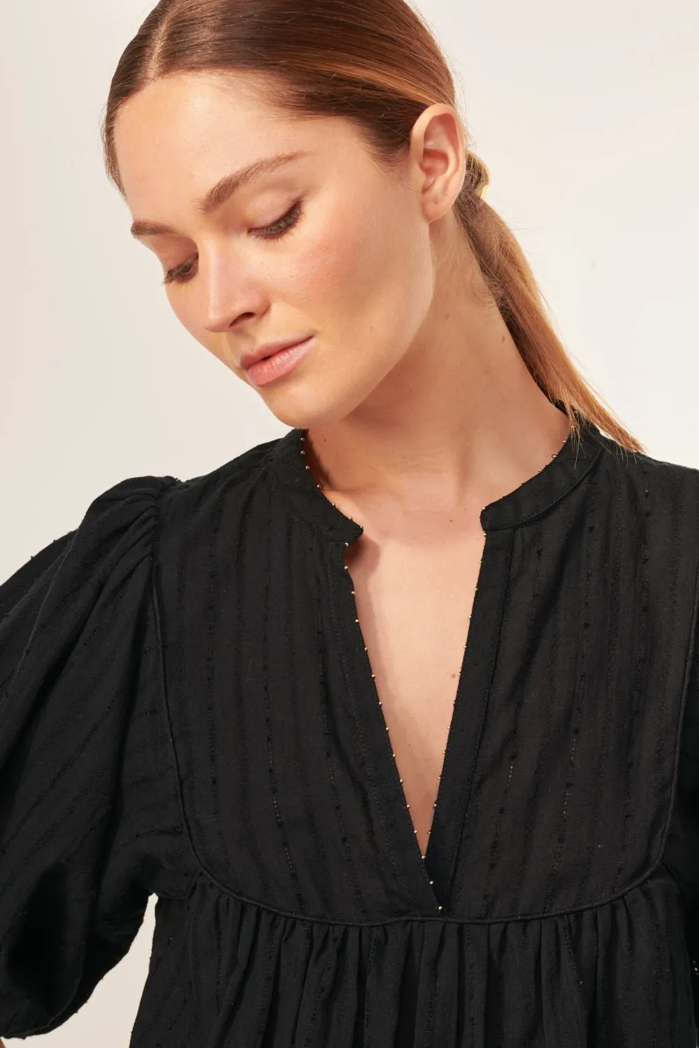 Blouse Flores - Black sold by Poupette St Barth product image thumbnail 3