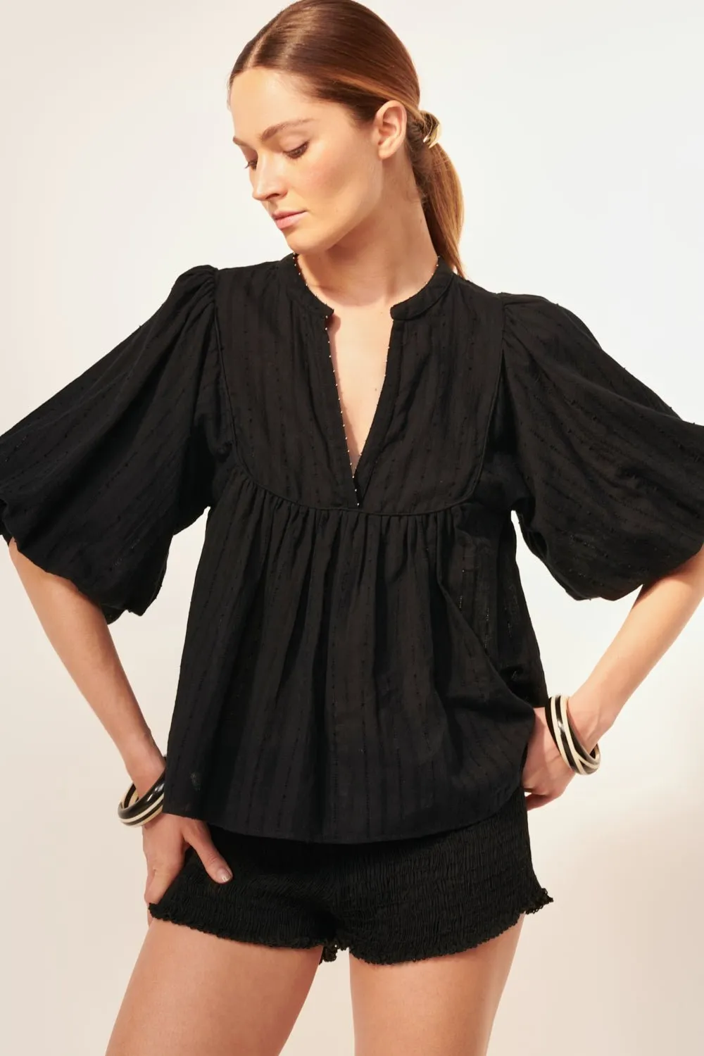 Blouse Flores - Black sold by Poupette St Barth product image thumbnail 2