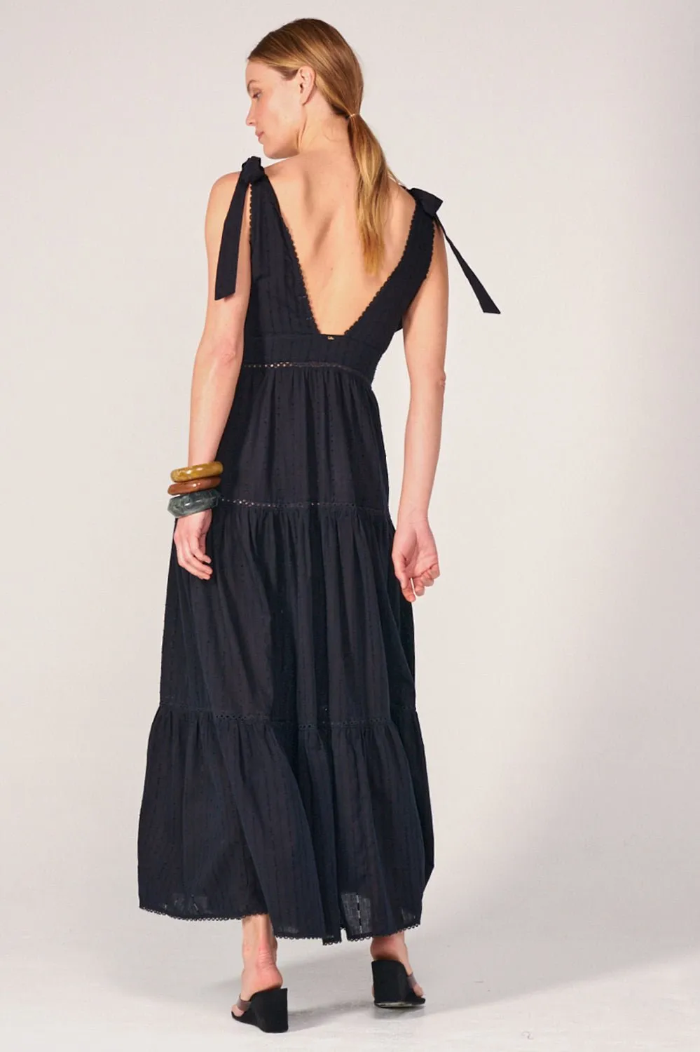 Long Dress Perla - Black sold by Poupette St Barth product image thumbnail 3