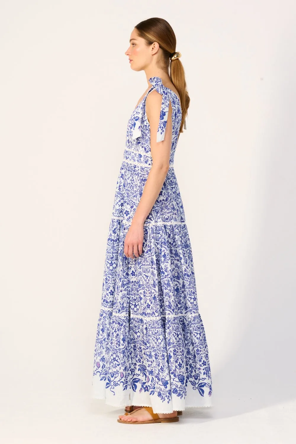 Long Dress Perla - Blue Tiare sold by Poupette St Barth product image thumbnail 4