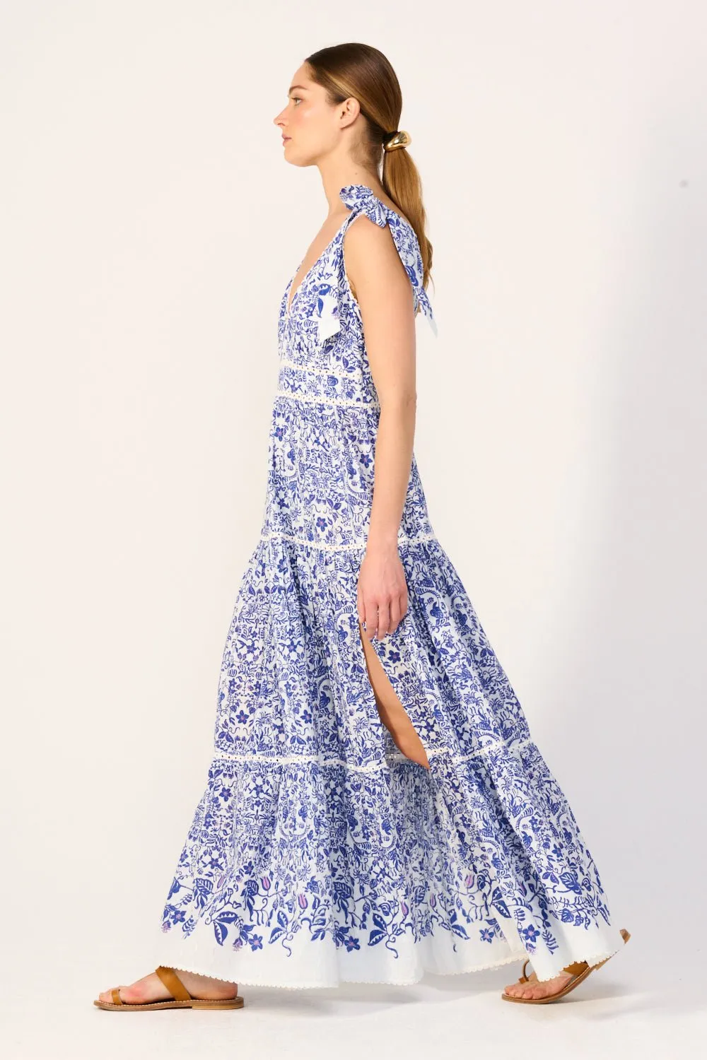 Long Dress Perla - Blue Tiare sold by Poupette St Barth product image thumbnail 5