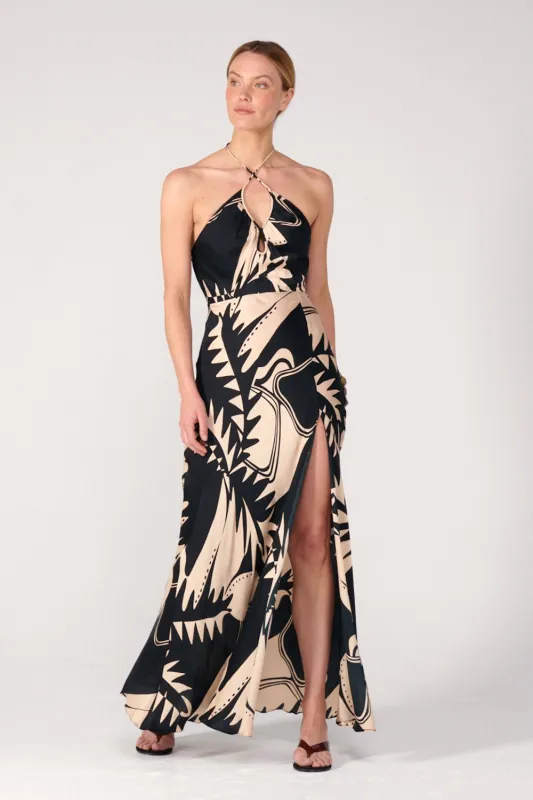 Long Dress Stella - Black Oasis sold by Poupette St Barth