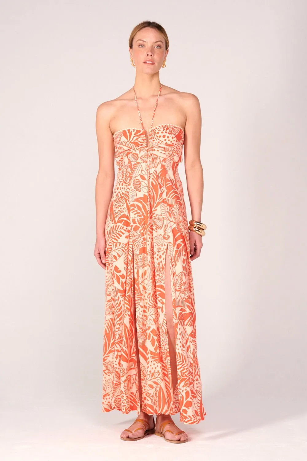 Long Dress Carla - Orange Toucan sold by Poupette St Barth product image thumbnail 4