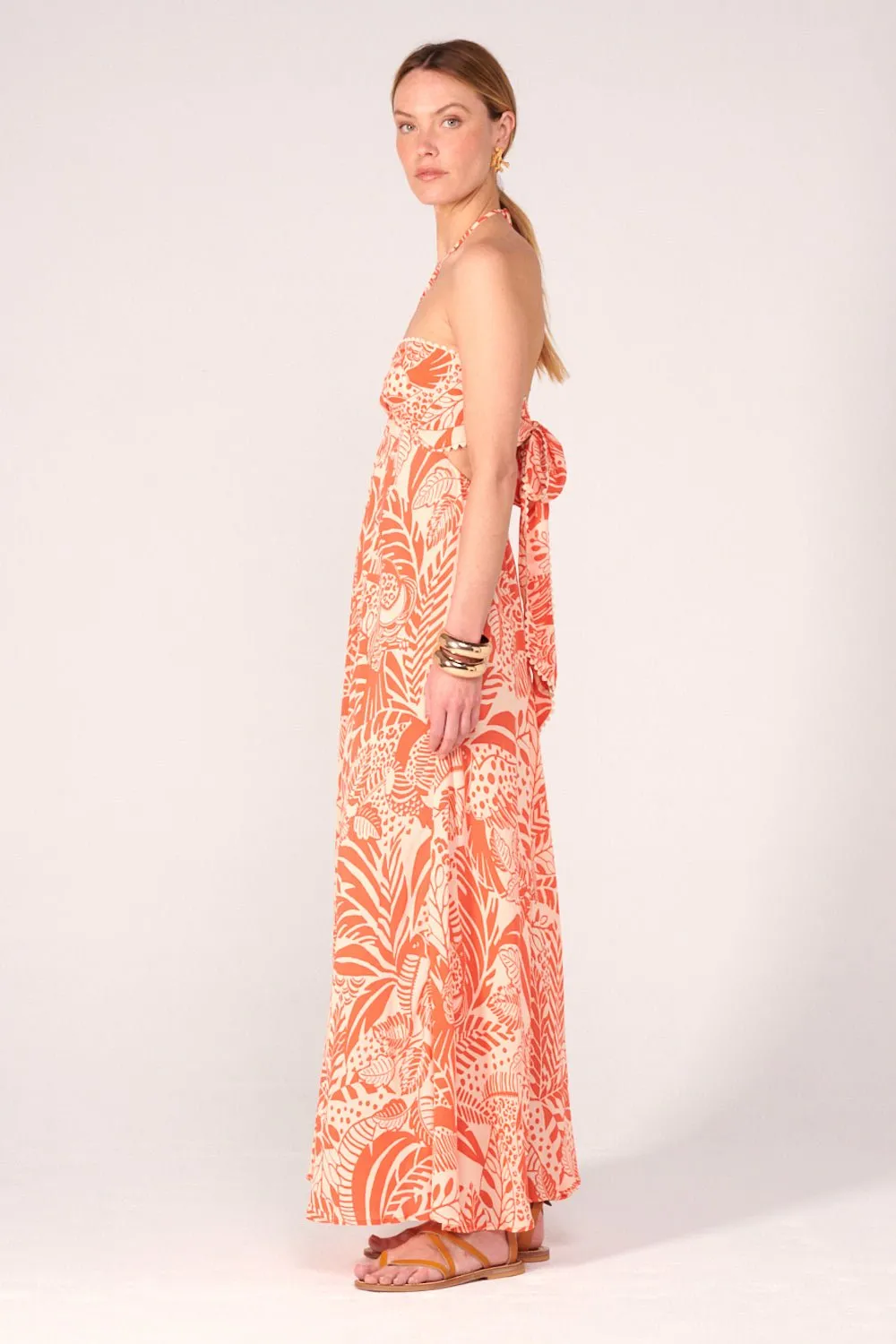 Long Dress Carla - Orange Toucan sold by Poupette St Barth product image thumbnail 3