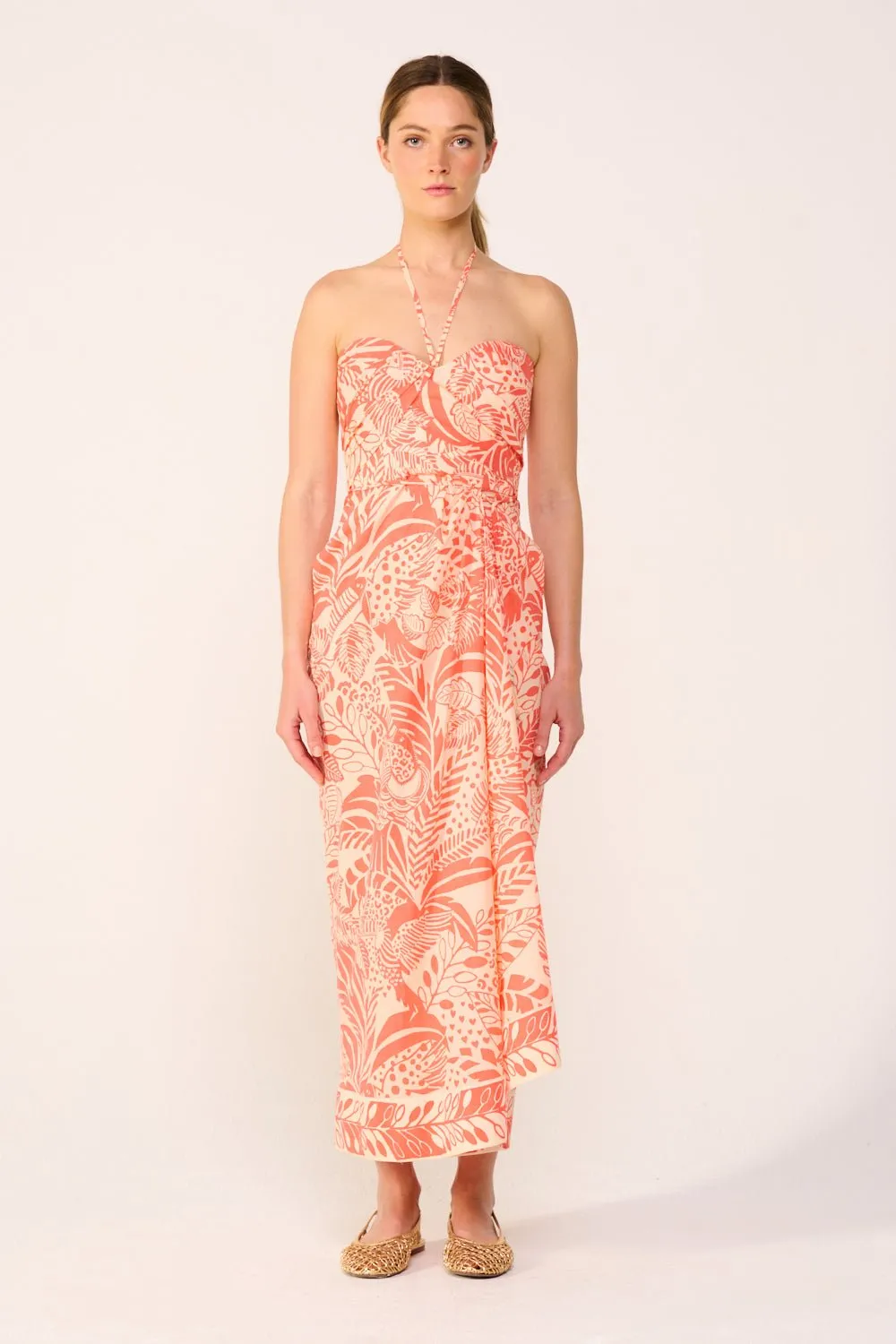 Long Dress Collina - Orange Toucan sold by Poupette St Barth product image thumbnail 2
