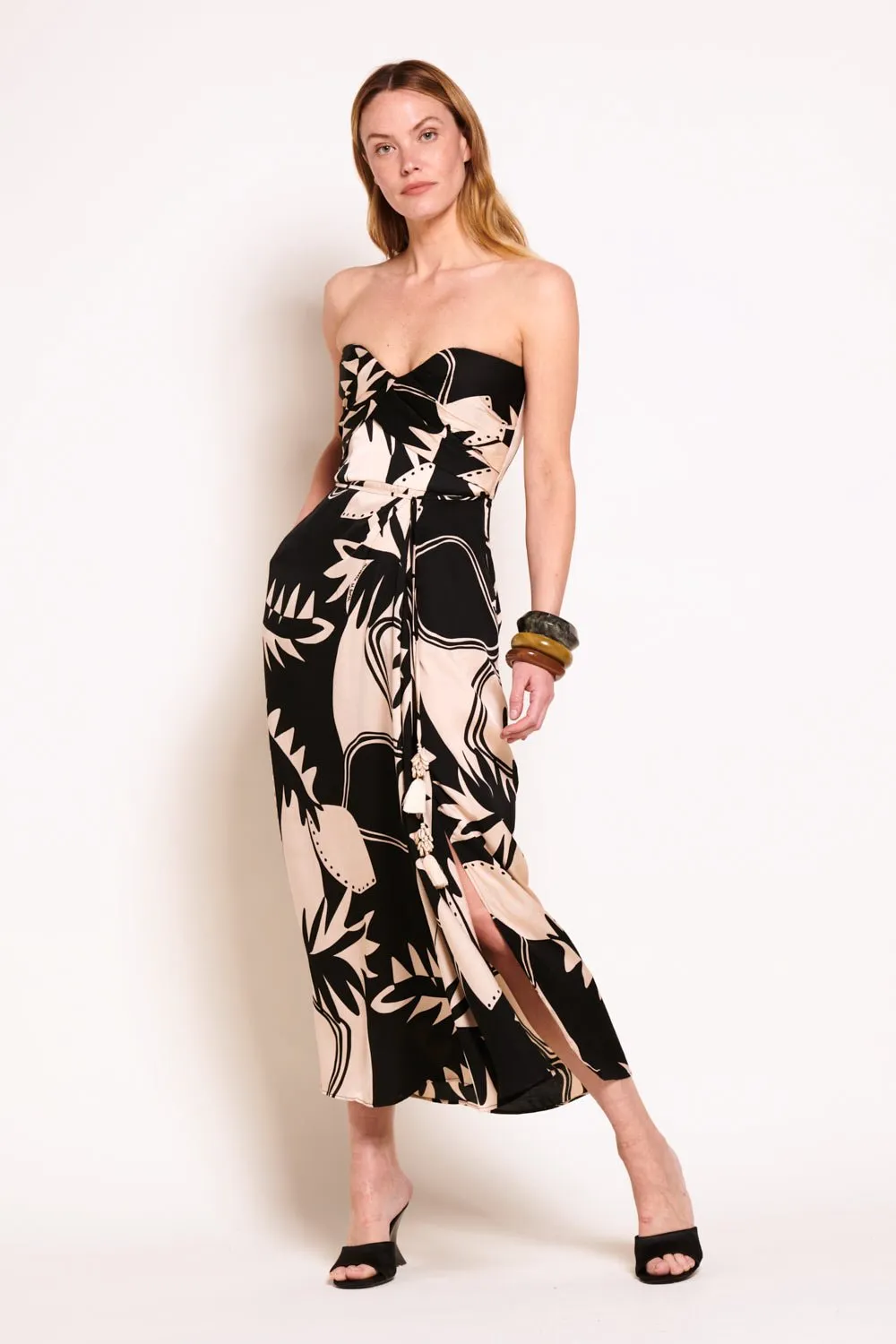 Long Dress Collina - Black Oasis sold by Poupette St Barth