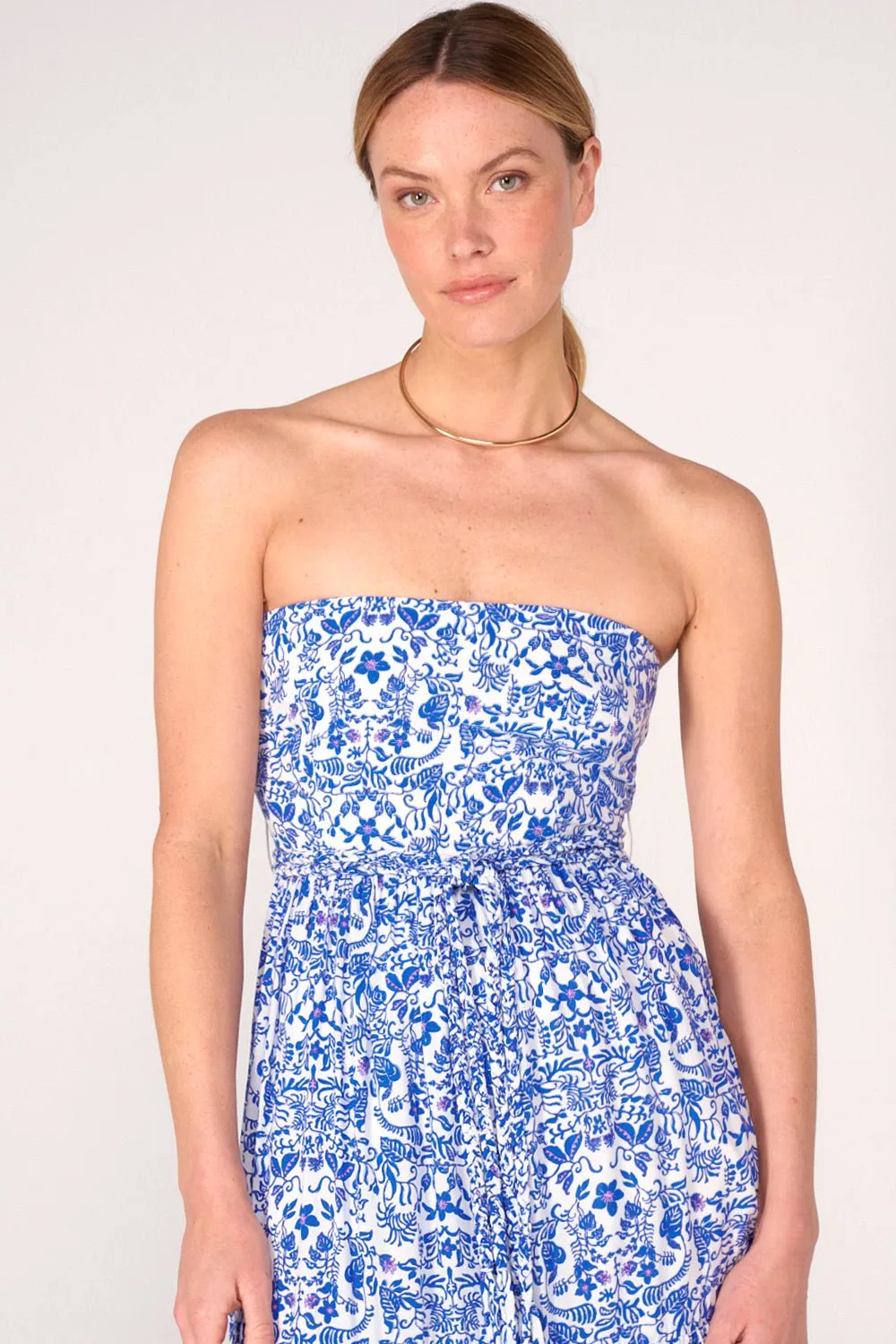 Long Dress Thelma - Blue Tiare sold by Poupette St Barth product image thumbnail 2