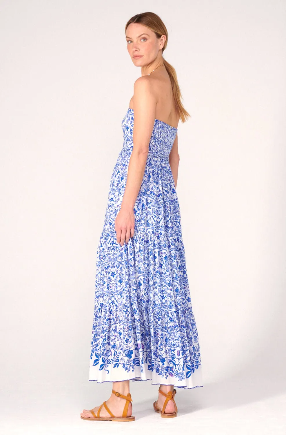 Long Dress Thelma - Blue Tiare sold by Poupette St Barth product image thumbnail 4