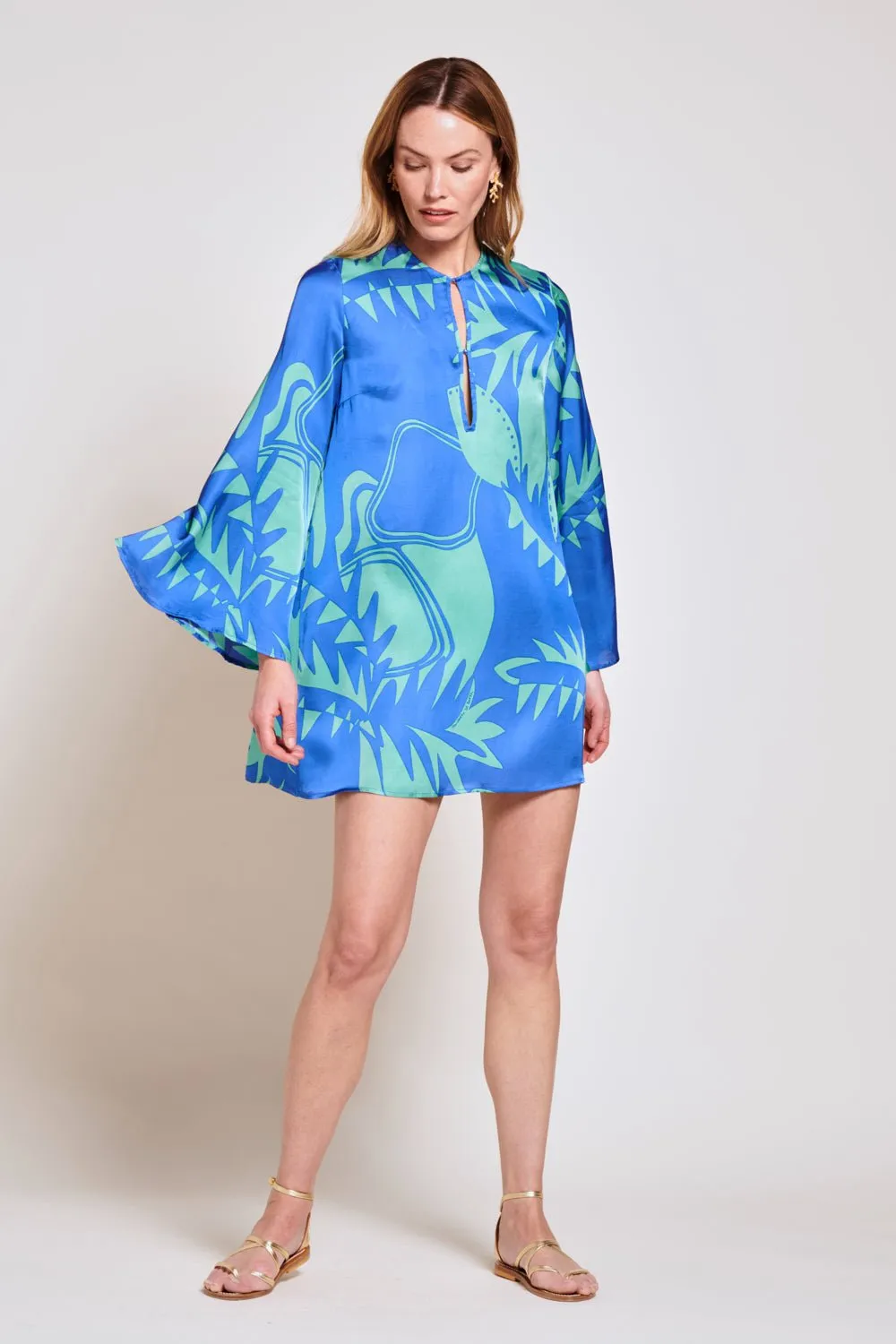 Mini Dress Gia - Blue Oasis sold by Poupette St Barth