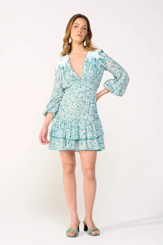 Mini Dress Chiara - Green Tiare sold by Poupette St Barth