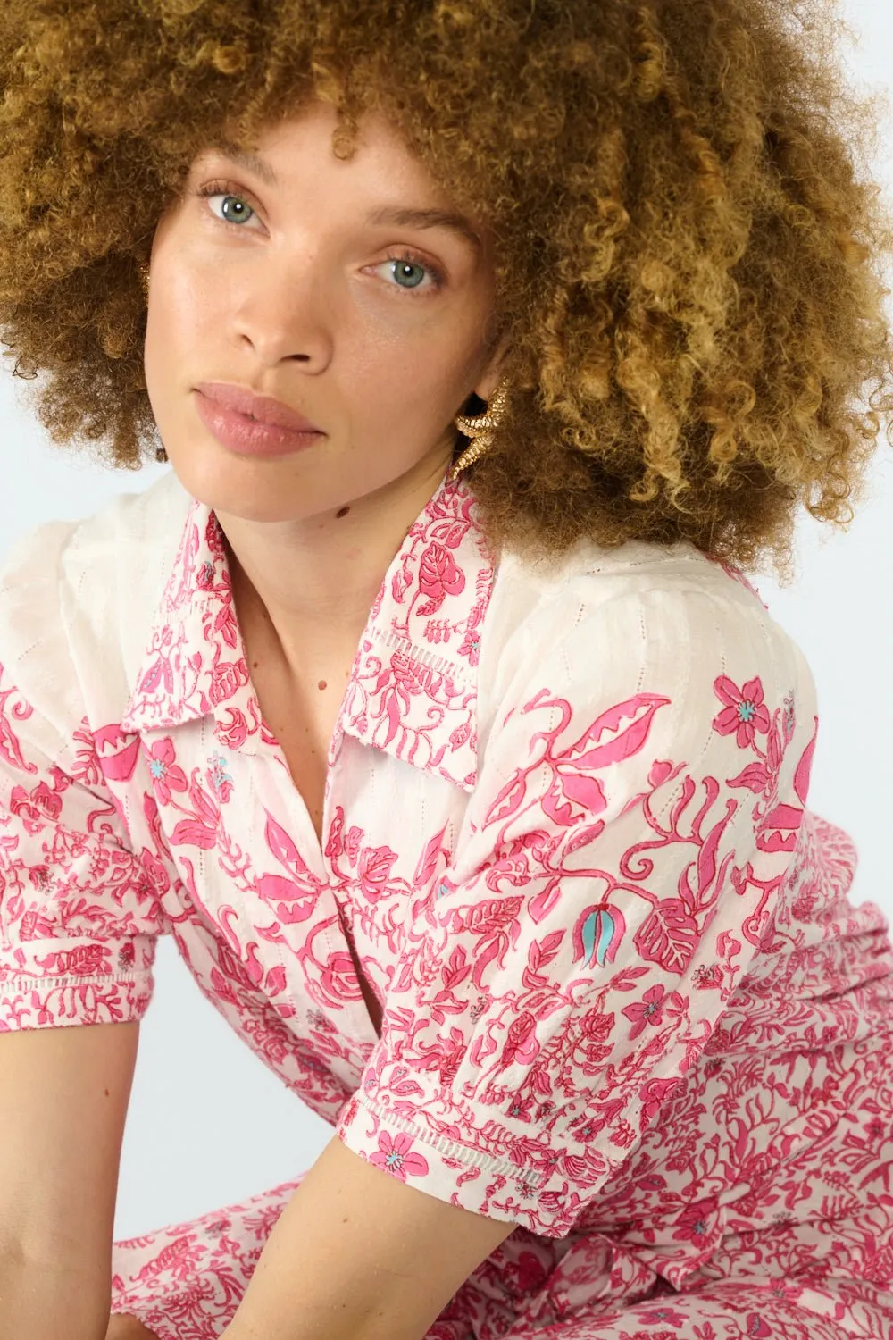 Mini Dress Iris - Pink Tiare sold by Poupette St Barth product image thumbnail 2